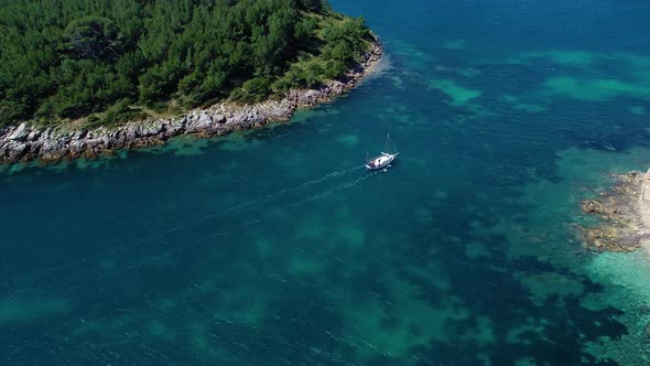 Flight Over Beautiful Seashore at Mallorca