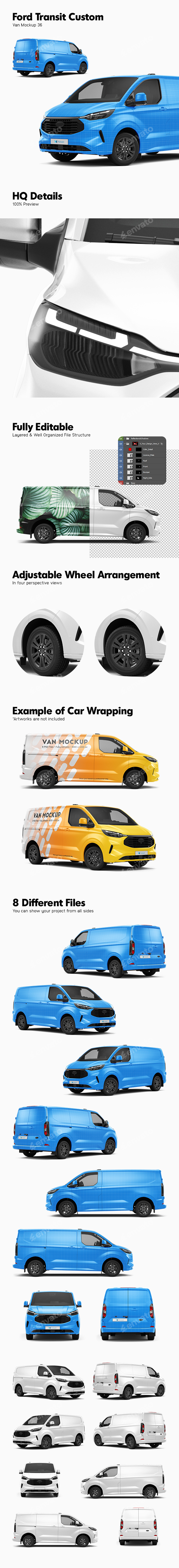 Ford Transit Custom Van Mockup