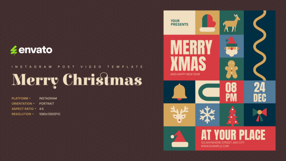 Christmas Instagram Post Portrait – Creative After Effects Video Template Product Promo template preview