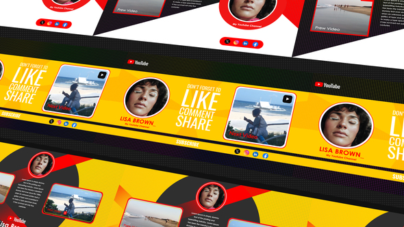 YouTube End Screen Promo Pack - Modern Outro and Subscribe Templates broadcast-packages template preview