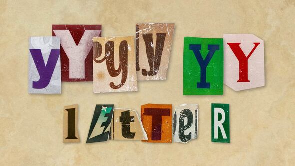 Ransom Letters - Y Letters Titles template preview