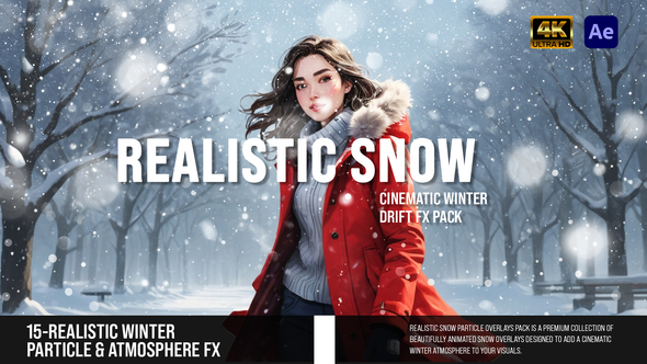 Realistic Snow Particle Overlays – Cinematic Winter Drift FX Pack Elements template preview