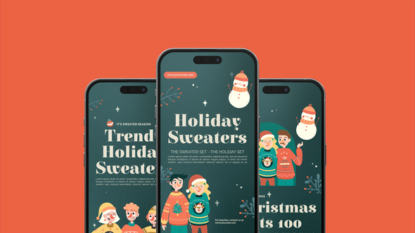 Vertical Sweater Season Promo Video Displays template preview