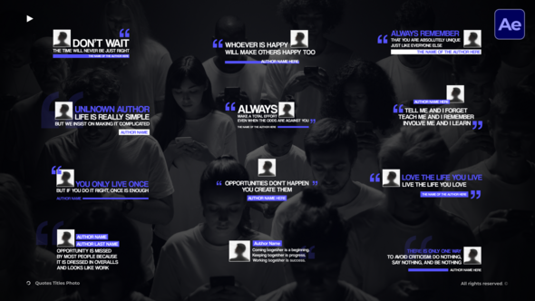 Quotes Titles Photo  AE Titles template preview