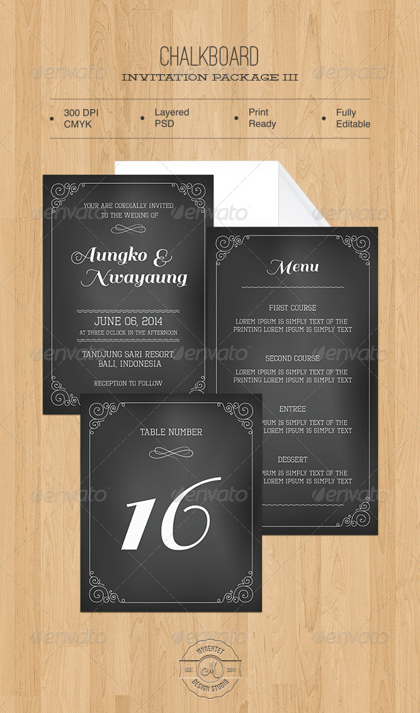 Chalkboard Invitation Package III by myoehtet GraphicRiver