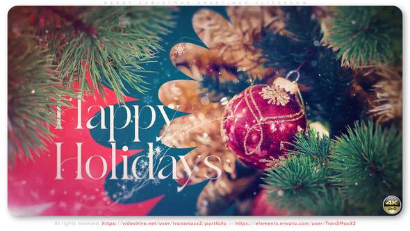 Merry Christmas Greetings Slideshow Openers template preview