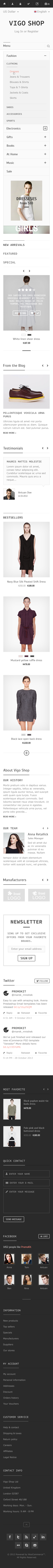 Vigo Shop - Responsive Bootstrap eCommerce PSD