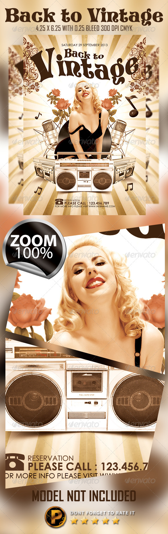 Back to Vintage Flyer Template - Clubs & Parties Events