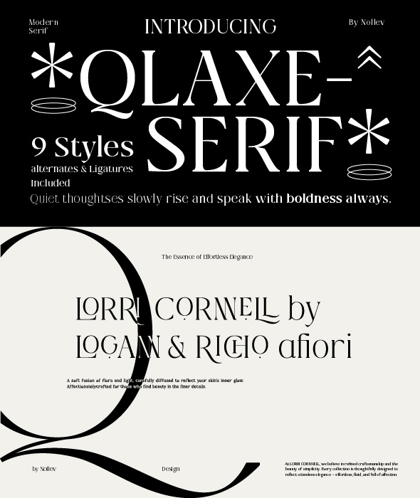 Qlaxe Serif – Modern Display Font with Elegant Contrast