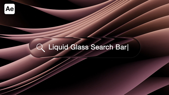 Liquid Glass Search Bar - Text Typing Animation | After Effects Template Openers template preview