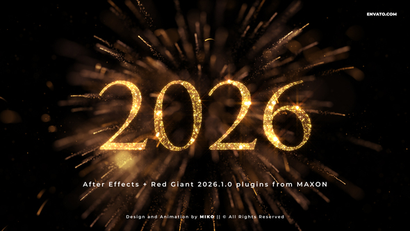 New Year Countdown 2026 Elements template preview