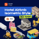 Hotel & Travel 3D Isometric 3D Icon Set 