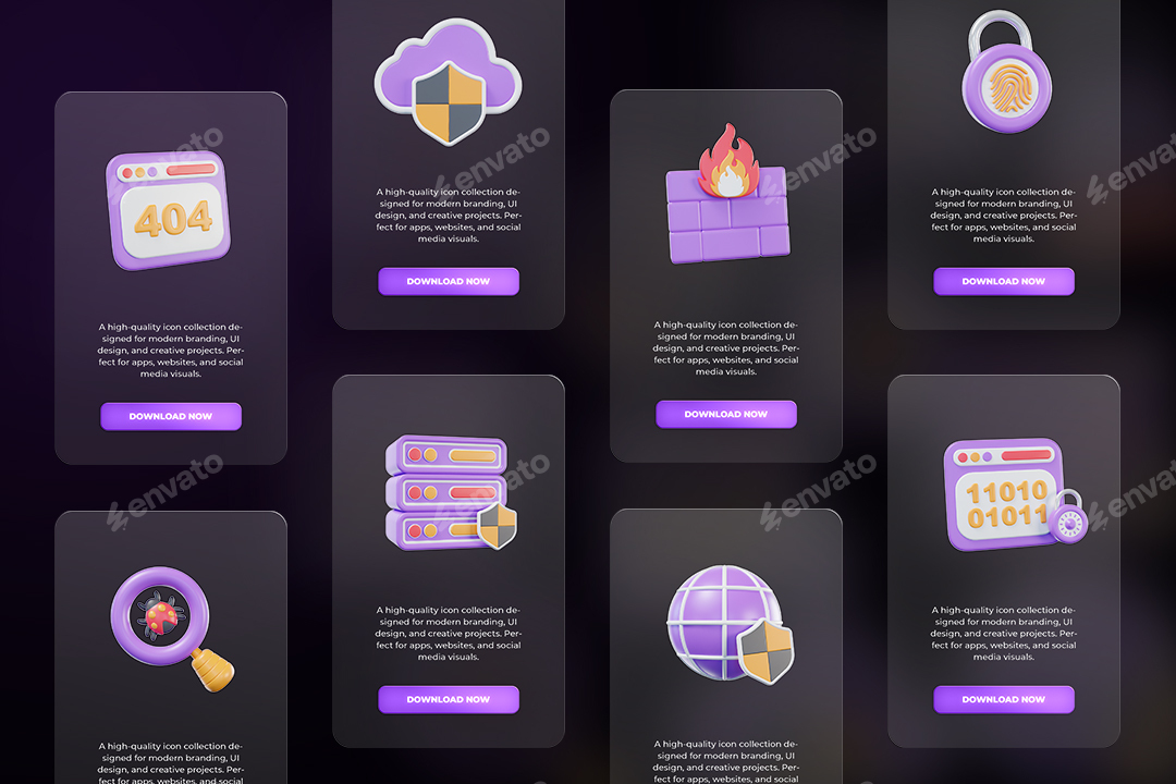 Internet Risk Icon 3d Cyber Security 3D Icon, Graphics | GraphicRiver