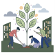 Business Team Planting Tree for Environmental Sustainability and Corporate Social Respon 