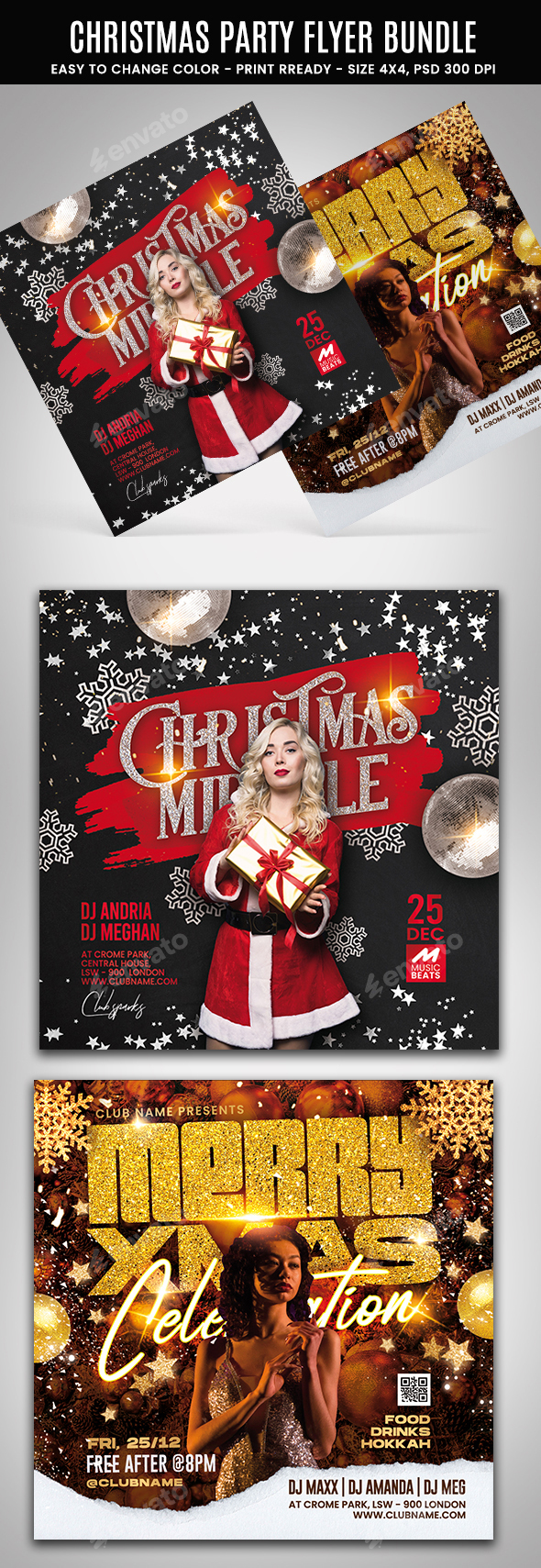 Christmas Party Flyer Bundle