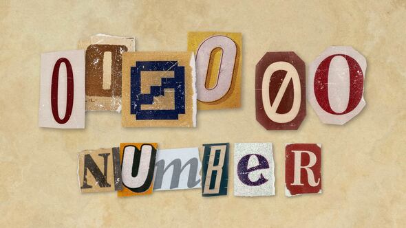Ransom Letters - 0 Number Elements template preview