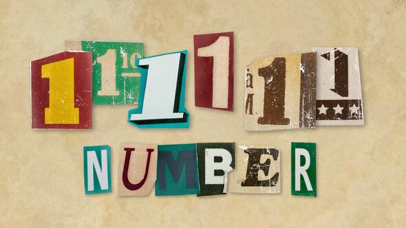 Ransom Letters - 1 Number Elements template preview