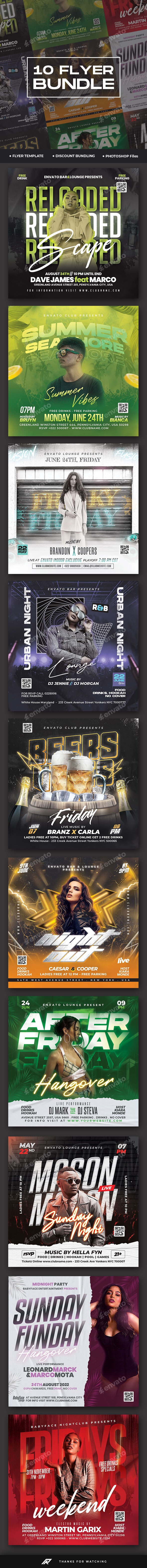 DJ Club Flyer Bundle 10 in 1