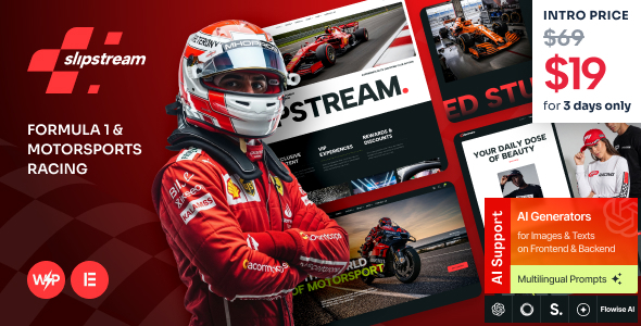 Slipstream – Formula 1 & Motorsports Racing WordPress Theme