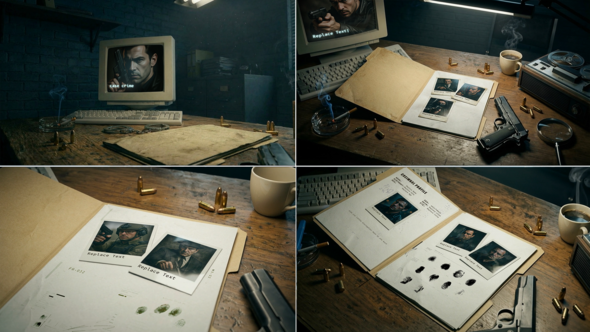 Detective Crime Desk Openers template preview