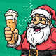 Santa Beer Vector Illustration 