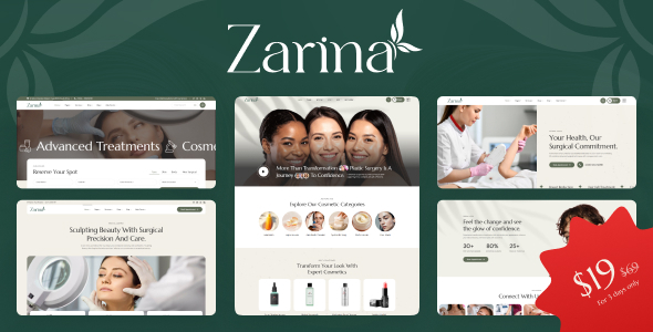 Zarina – Cosmetic and Plastic Surgery WordPress Theme