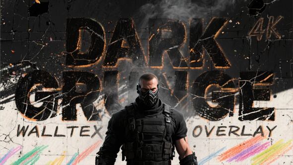 Dark Grunge Wall Textures Overlay Pack AE Elements template preview