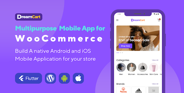 DreamCart - Flutter WooCommerce Mobile App | eCommerce Store App for Android & iOS