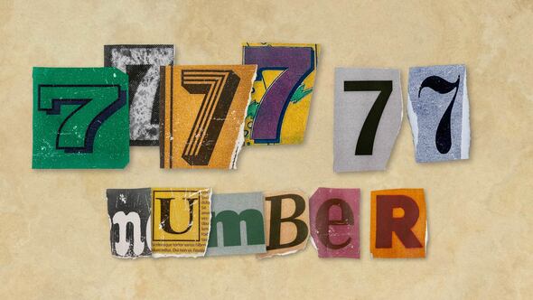 Ransom Letters - 7 Number Elements template preview