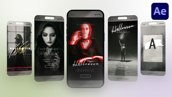 Halloween Instagram Video Displays template preview