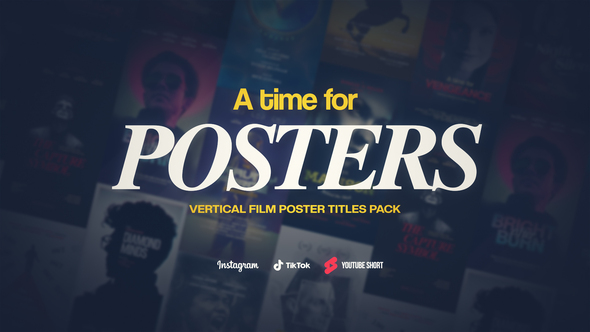 Vertical Film Poster Titles Video Displays template preview