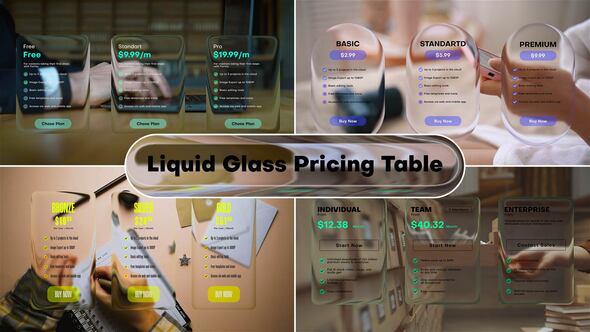 Glass Liquid Price List Titles template preview