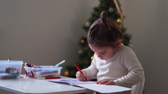 Toddler Girl with Fancy Hair Bun Coloring Book Alone alt