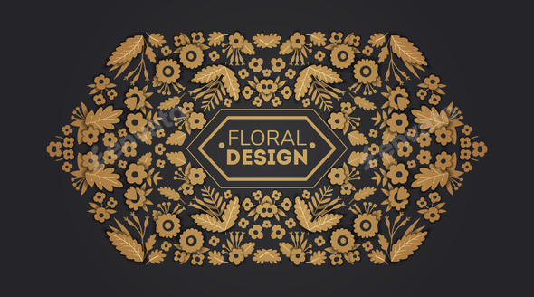 Golden Floral Paper Cut Frames