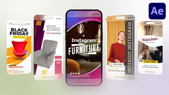 Instagram - Interior 01 Video Displays template preview