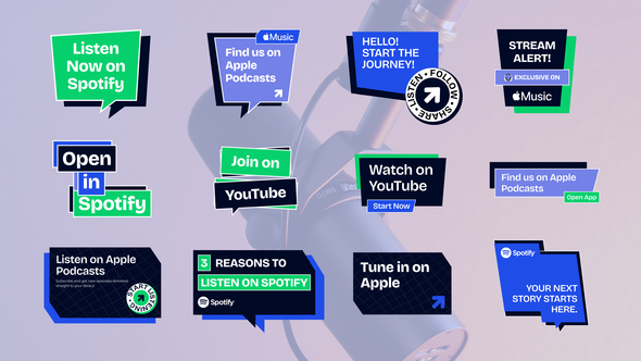 Modern Podcast Lower Thirds Titles template preview