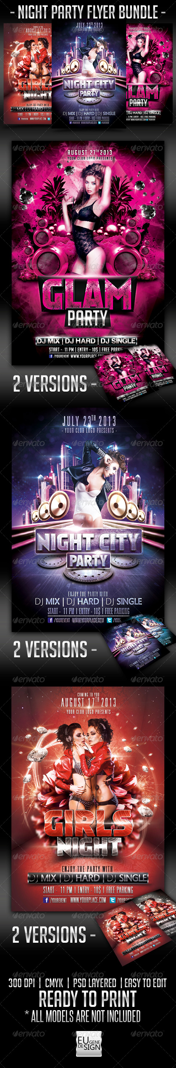 Night Party Flyer Bundle - Clubs & Parties Events