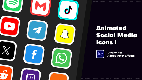 Animated Social Media Icons I Elements template preview