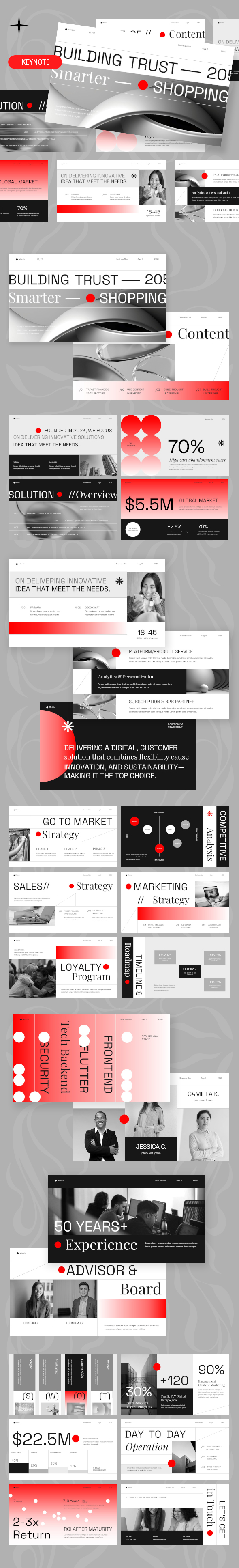 White Red Modern Multipurpose Business Plan Keynote Presentation