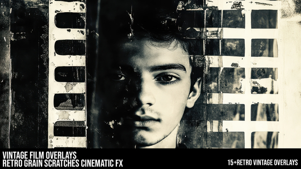 Vintage Film Overlays Retro Grain Scratches Cinematic FX Elements template preview