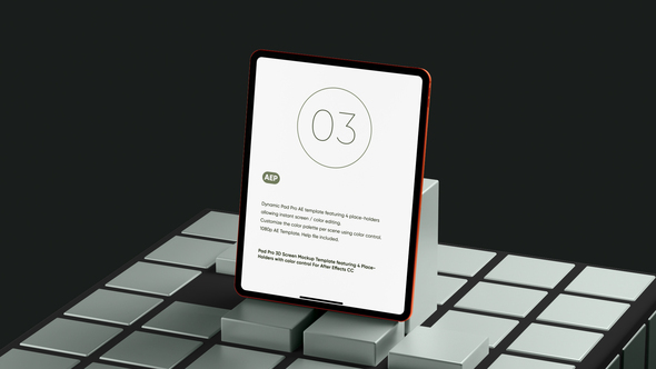 Pad Pro Sliding Cubes Screen Mockup Template Product Promo template preview