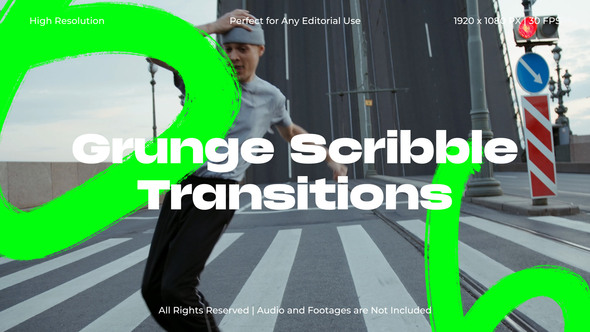 Grunge Scribble Transitions Pack for After Effects Elements template preview