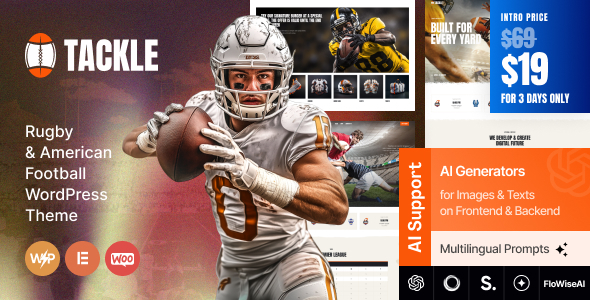 Tackle – Rugby & American Football WordPress Theme