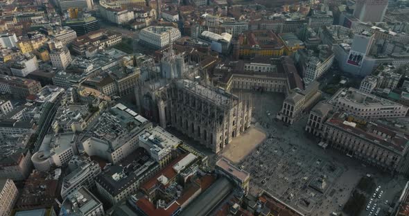 Aerial View of Milan City From Above Near Milan and Duomo Di Milano alt