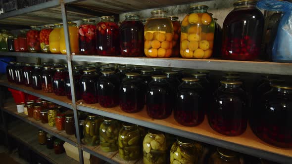 Bomb Shelter with Prepared Food in the Basement of the House alt