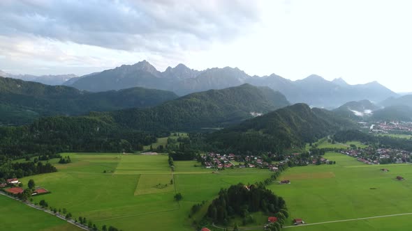 Panorama From the Air Forggensee and Schwangau, Germany, Bavaria alt