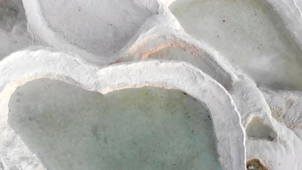 White Travertine Rock Formed With Calcium Carbonate Mineral in Water