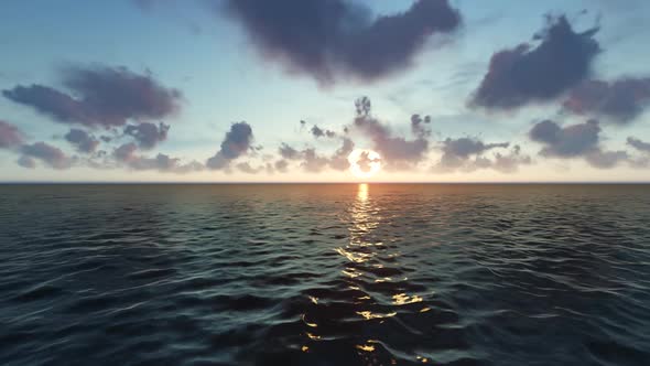 Ocean Sunset Clouds