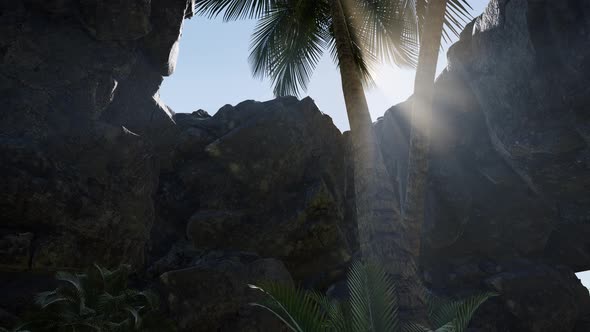 Sun Light Inside Mysterious Cave alt