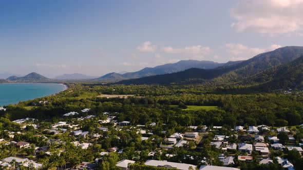 6313 Aerial View On Palm Cove, Suburbean Town Situated On The Ocean Side  Queensland, Australia